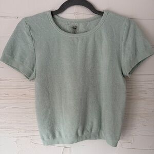 Aritzia TNA Terry Cloth T-Shirt | Pistachio Green | Size L (Fits More Like M)